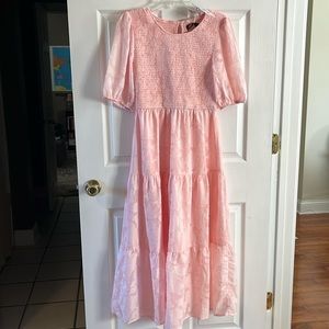 Pink dress, smocked top. Small. NWT